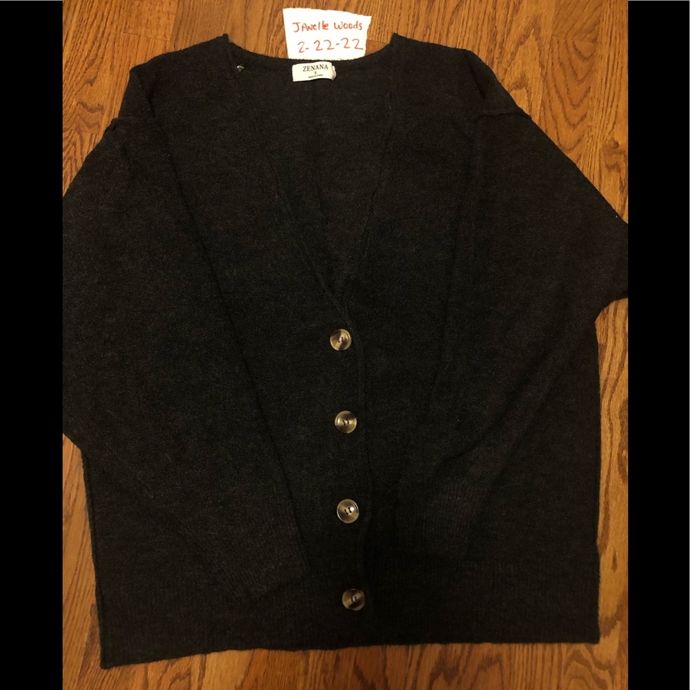 Zenana Black Button Up Cardigan